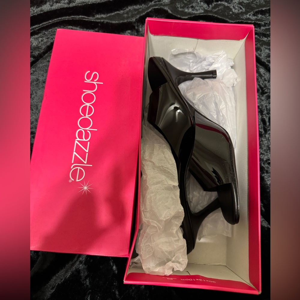 Black Translucent Kitten Heels - Size 8